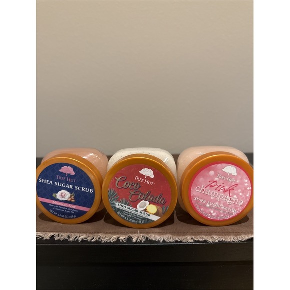 Lot of 3 Tree Hut Shea Sugar Scrub, 5.5 Oz Each Pink Champagne Colada Moroccan - Picture 1 of 7